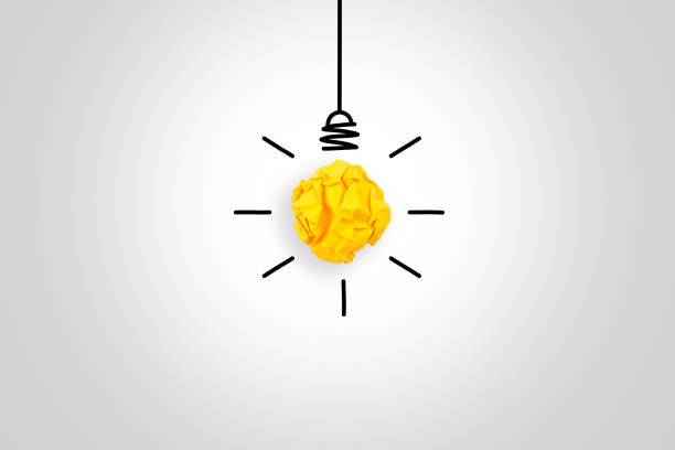 istock Creative Idea Concepts with Light Bulb Crumpled Paper on White Background 1371796650