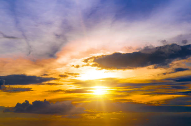 istock Colorful dramatic sky with cloud at sunrise. 1371797695