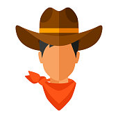 istock Illustration of cowboy avatar. Wild west object. Image for game or adventure. 1371799408