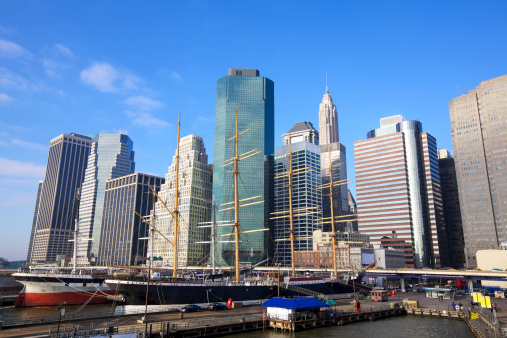 Lower Manhattan Seaport and Financial District in New York City
