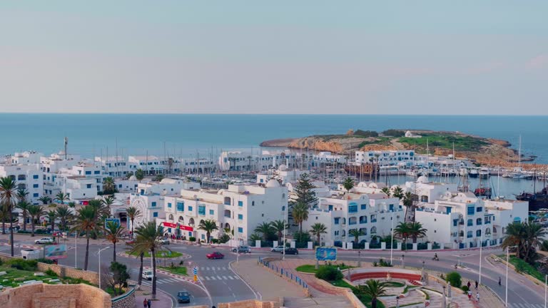 Port of Monastir and the Mediterranean sea, Tunisia