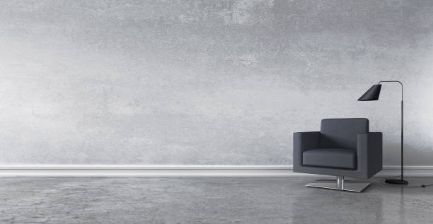 istock Single armchair with floor lamp 1371805835