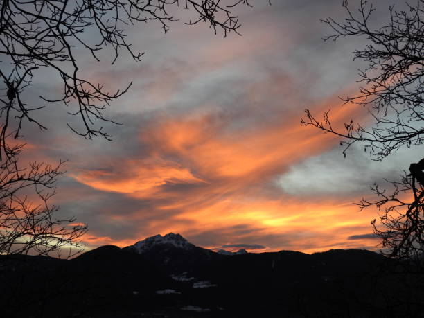 istock Colourful sunset in the mountains 1371806947