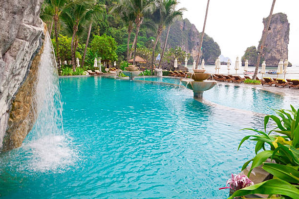 istock Swimming pool on the beach 137180929