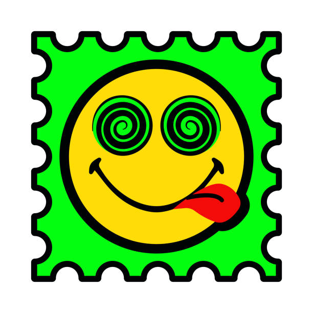 LSD stamp, Smile psychedelic, vector illustration LSD stamp, Smile psychedelic in vector format lsd trip stock illustrations