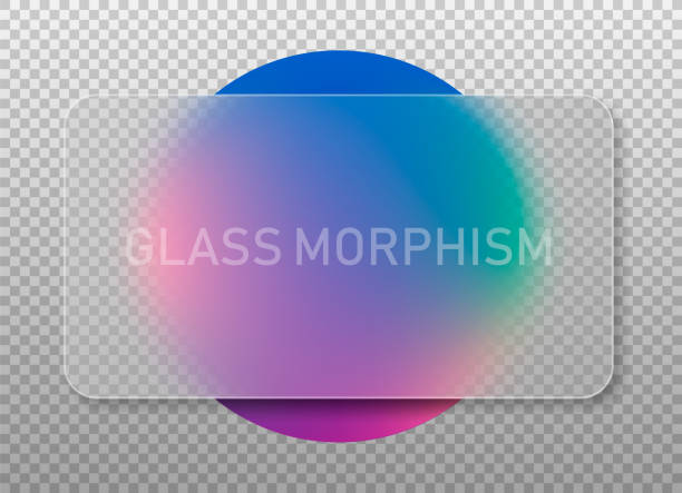 ilustraciones, imágenes clip art, dibujos animados e iconos de stock de diseño de tarjeta cuadrada de vidrio transparente. morfismo de vidrio realista. ilustración vectorial. - geometric shape transparent backgrounds glass