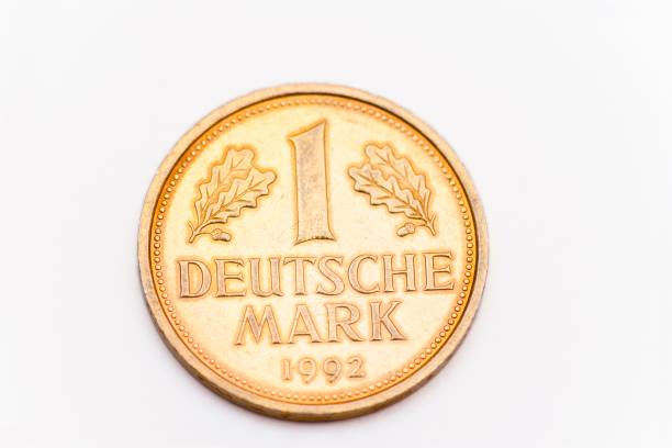 istock Golden German Deutsche Mark Coin 1371814263