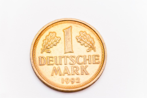 Golden German Deutsche Mark Coin