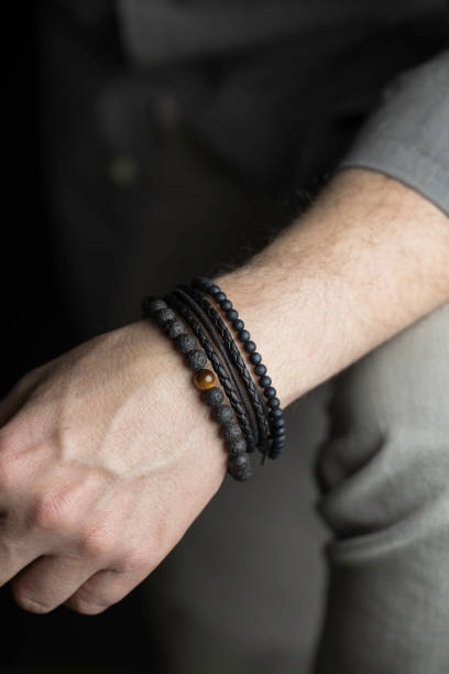 istock man with a stylish bracelet on his wrist 1371821014