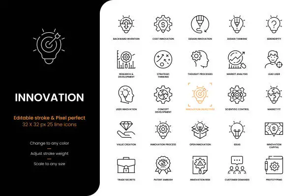 Vector illustration of Innovation Line Icons