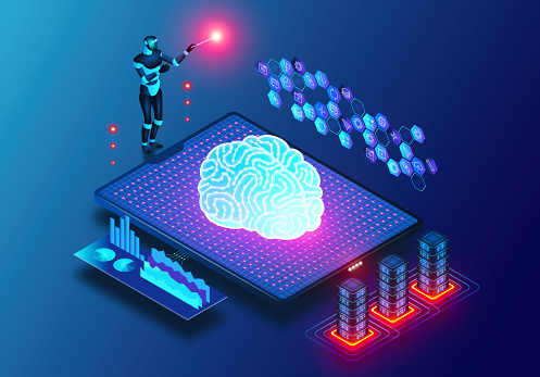 Artificial Intelligence for IT Operations - AIOps - Technologies to Automate the Identification and Resolution of Common IT Issues - Conceptual 3D Illustration