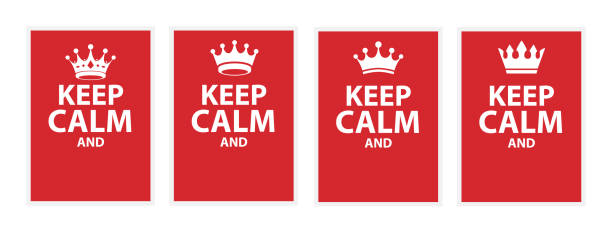 Crown keep calm Crown keep calm silence stock illustrations