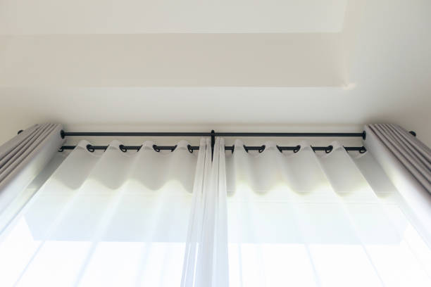 istock Curtain window interior decoration in living room 1371842040