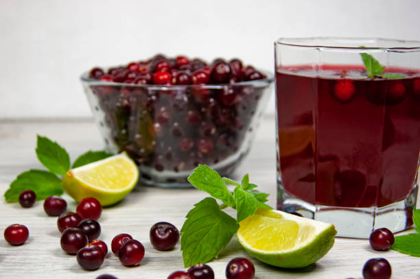 istock Cranberry, mint and lime juice 1371842242
