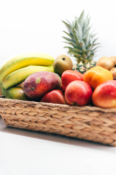 istock Home baskets with fruits 1371842636