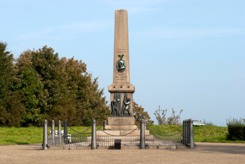 Lunding monument on the embankment of Fredericia, Denmark. 1849 war memorial.