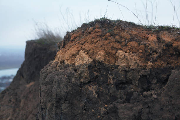 istock Layers of cliff soil 1371845790