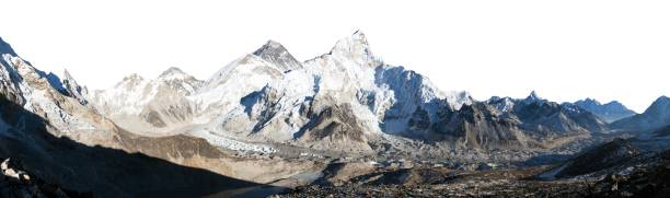istock Evening view of mount Everest isolated on white sky 1371853804