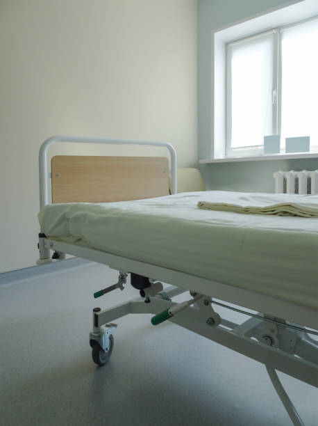 istock Hospital ward with multifunctional medical bed, selective focus, copy space 1371858498