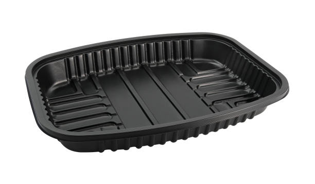 istock Empty plastic food tray isolated on white background 1371858656