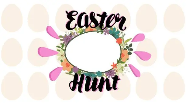 Vector illustration of Easter hunt