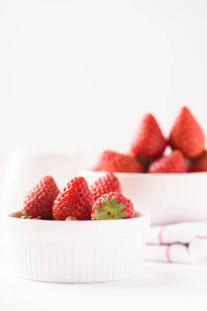 Strawberry fruit from local market on white background stock photo