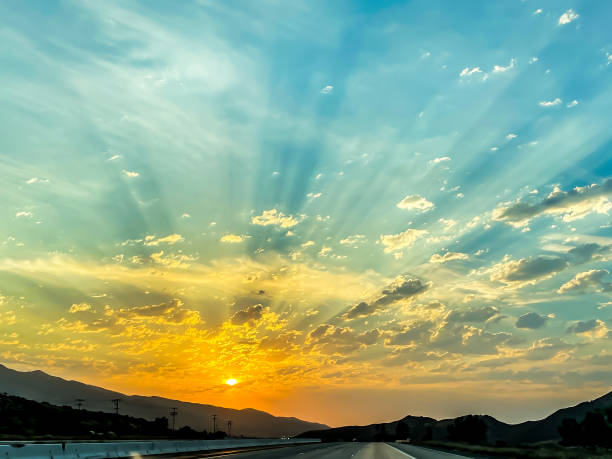 As the sun sets in Southern California a beautiful display of colors plays out. The sky showed off its golden colors making for a beautiful drive.