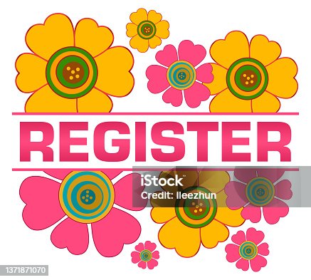 istock Register Pink Yellow Floral Top Bottom Text 1371871070