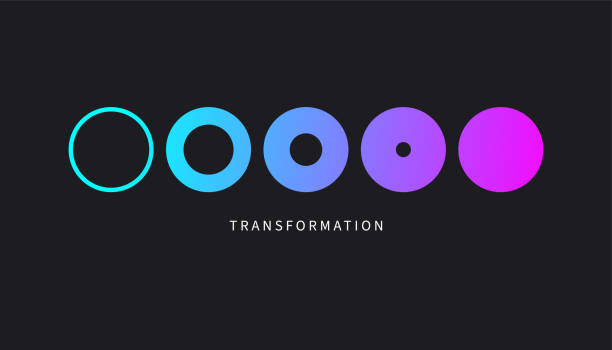 illustrations, cliparts, dessins animés et icônes de transformer, icône de transformation - abstract symbol circle variation