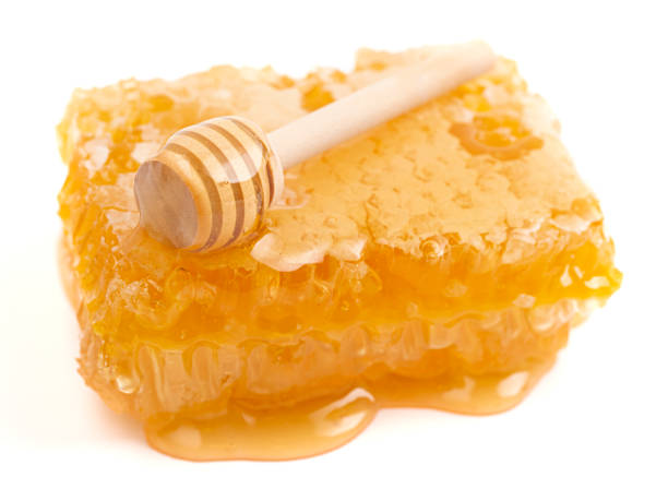 Cut Honeycomb Isolated on a White Background
