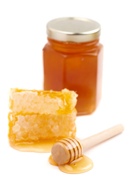 Cut Honeycomb Isolated on a White Background