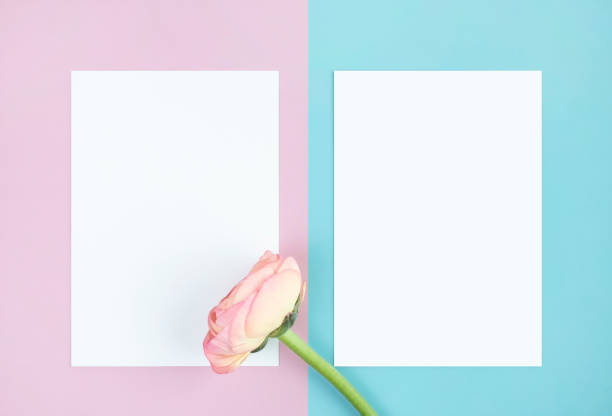 istock Flower and lovely card, Mock-up 1371881422