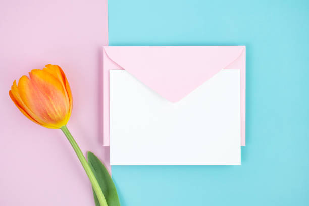 istock Flower and lovely card, Mock-up 1371881428