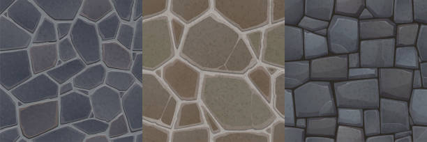 tekstury kamiennej podłogi i ściany - granite block backgrounds gray stock illustrations