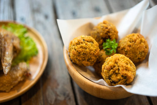 istock Crispy fired cheesy ball - snack food photo. 1371883406