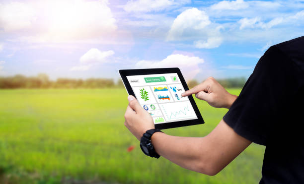 Smart farming argriculture concept.