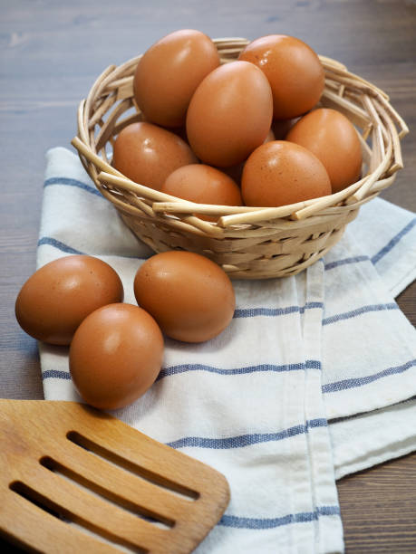 istock Fresh brown eggs, food, cooking ingredients 1371886343