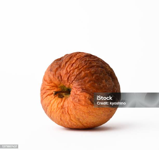 Isolated Shot Of Rotten Apple On White Background Stock Photo - Download Image Now - Apple - Fruit, Poisonous, Rotting