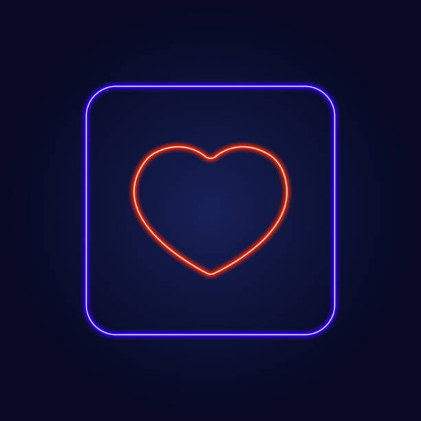 istock Beautiful stylish colorful neon heart icon - Vector 1371887644