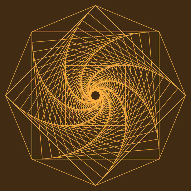 ilustrações, clipart, desenhos animados e ícones de squares linha arte projeto espiral dentro de uma forma octógono - hypotrochoid