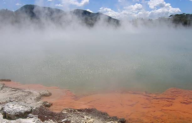 Steaming Lake stock photo