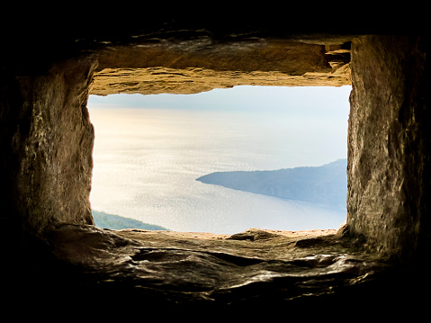 View from caves of Adriatic sea