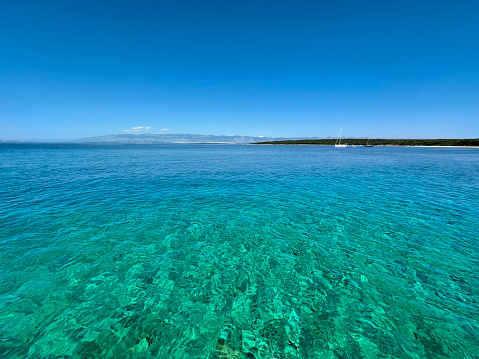 View of crystal clear Mediterranean sea water.