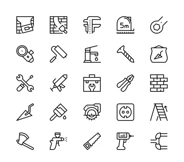 Vector illustration of Repairing icons