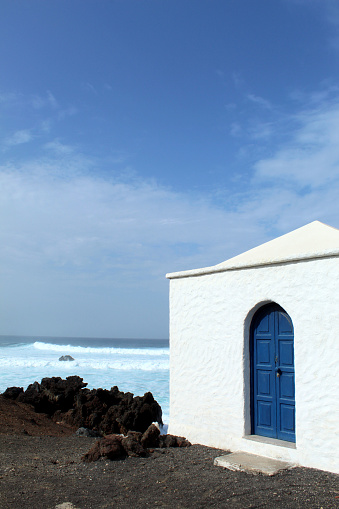 White house close to the sea in El Golfo, Lanzarote