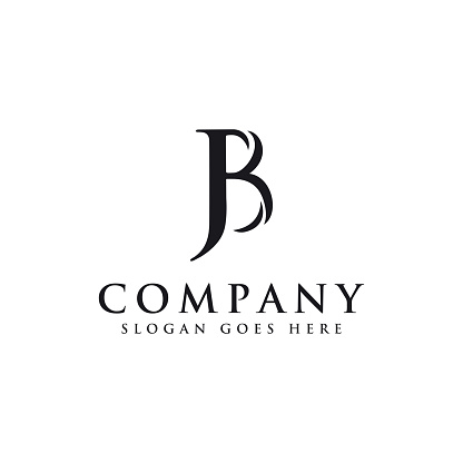 Initial letter logo J and B, JB BJ monogram logo icon on white background