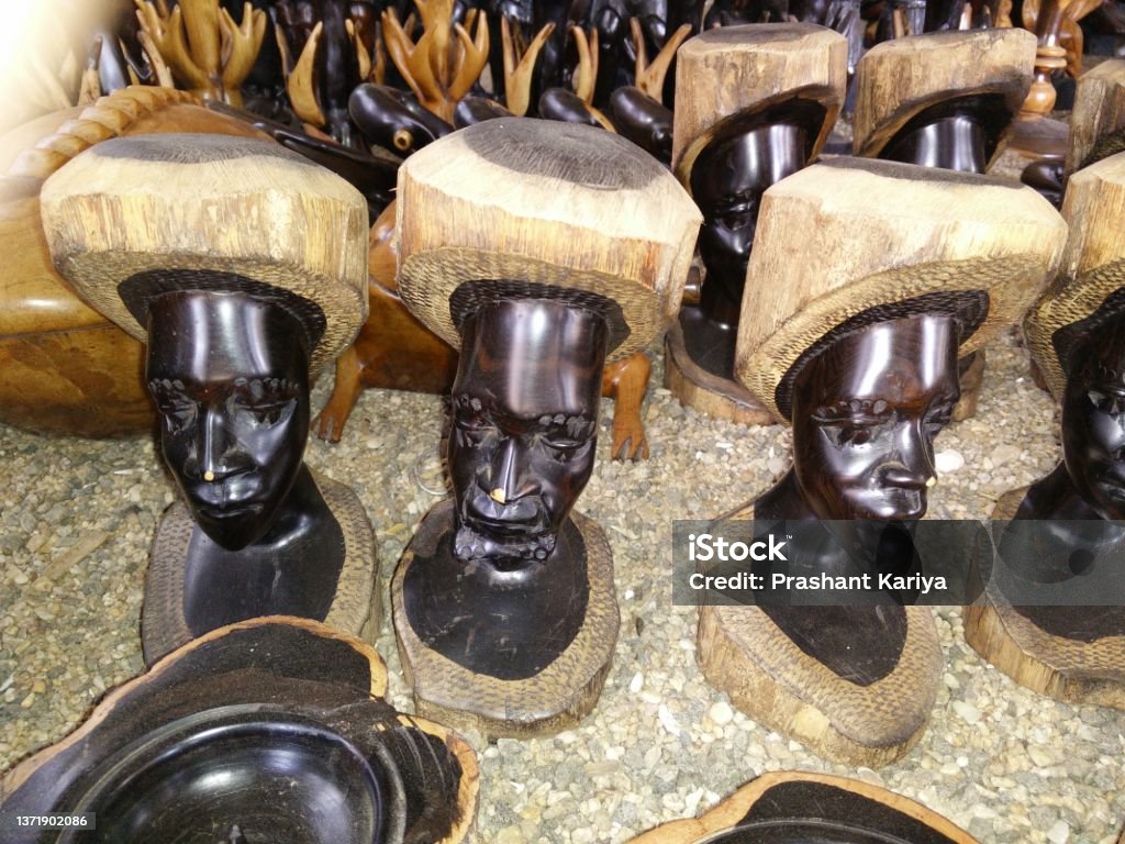 Hand made traditional art and crafts of African culture Africa Stock Photo
