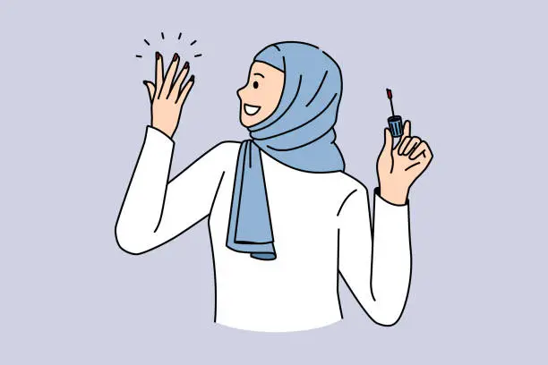 Vector illustration of Modern Islam arabic women concept