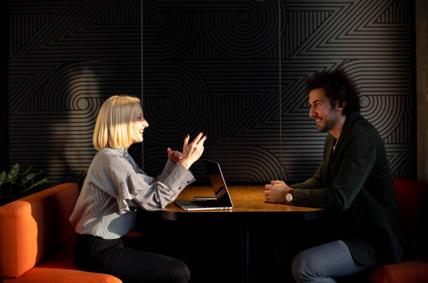istock Two young attractive startup employees having a casual meeting 1371903235