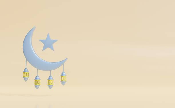 istock ramadan kareem banner 3d illustration, ramadan copy space 1371906241